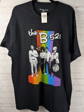 NEW B-52s Rainbow Road Graphic Band Tee XL